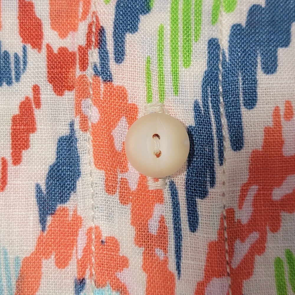 Tommy Bahama Fresca Gardens Button‎ Shirt Mens Medium 100% Linen Floral Colorful - Picture 9 of 16